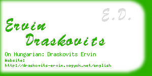 ervin draskovits business card